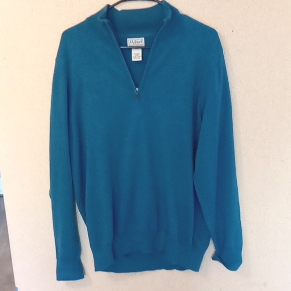 LL Bean 1/4 zip pullover sweater Cashmere blend - Picture 1 of 3